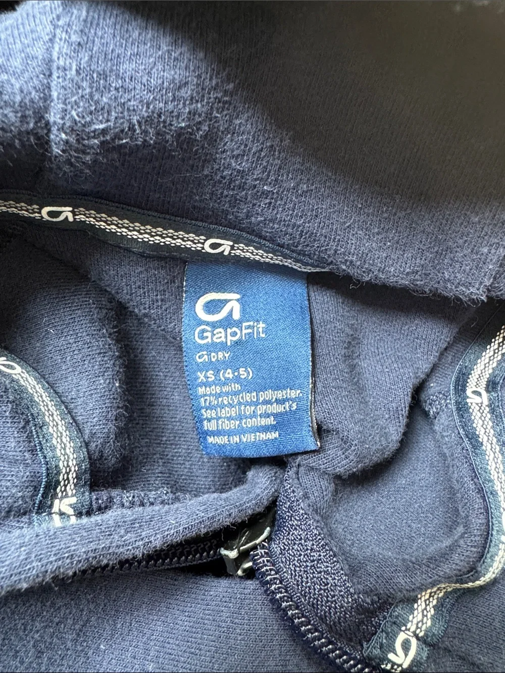 GAP Navy Full-Zip Hooded Fleece Jacket